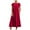 Red, variant on Women's Casual Solid Sleeveless Linen Dress Pockets - Loose Fit Round Neck Midi Summer Dress
