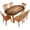 Rustic Wood Planks, variant on Red Christmas Oval Tablecloth, Red Golden Snowflake Christmas Fitted Elastic Table Table Cover for Dining Camping Indoor and Outdoor Picnic Decoration, 48" x 68" (Oval)