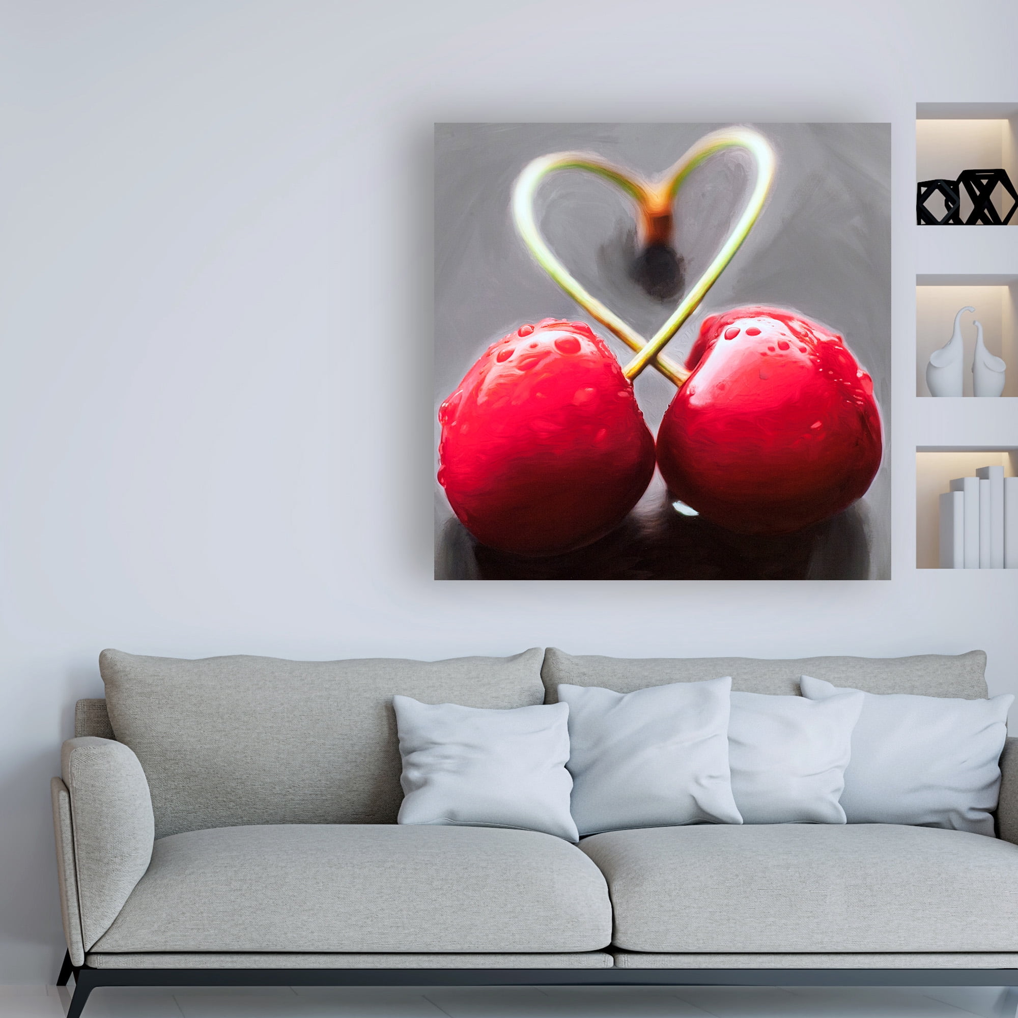 Trademark Fine Art 14 x 14 Cuisine Canvas Art ' Cherry Heart ' by Roderick Stevens