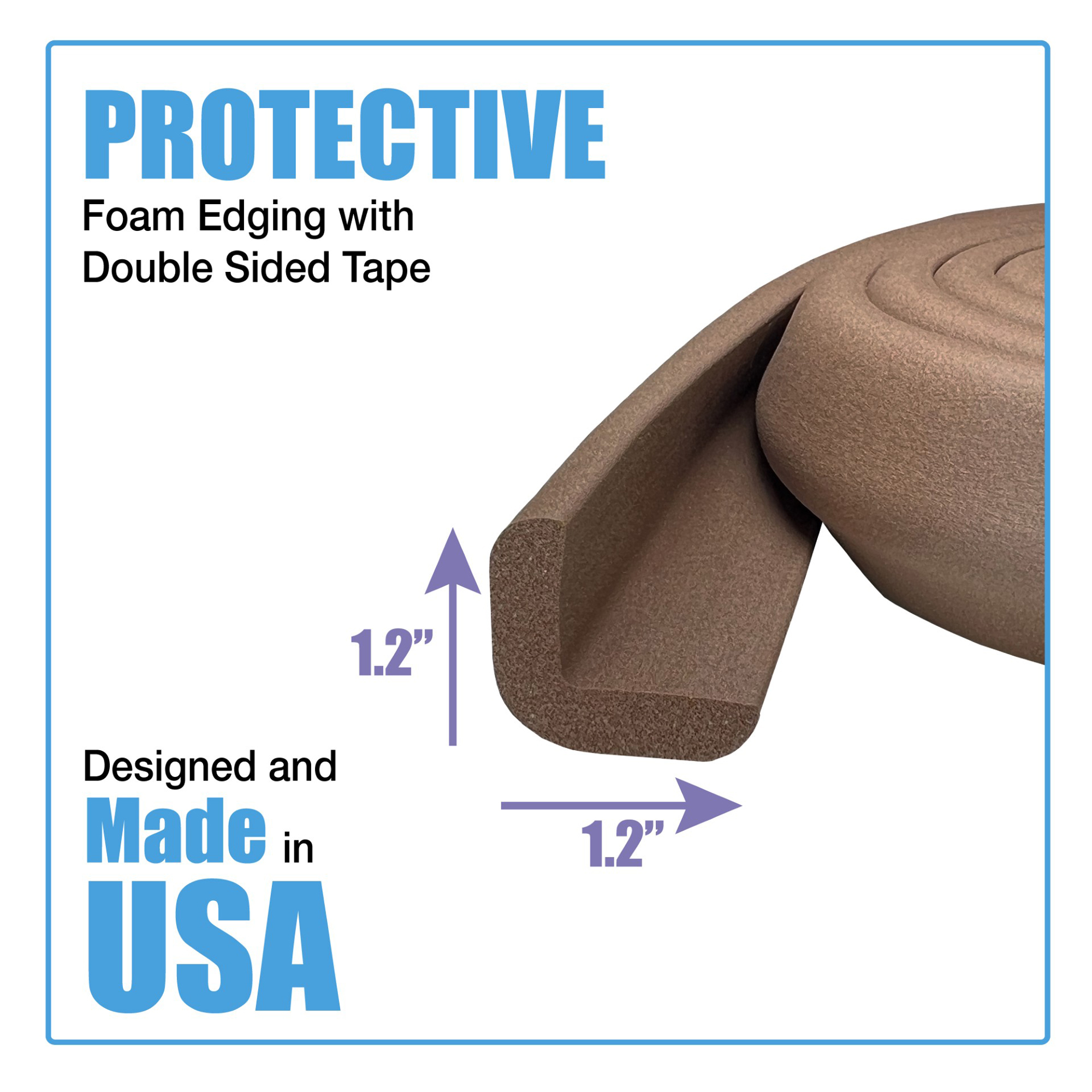 KidKusion Foam Rubber Edge Guard, 6 Feet Brown photo 3
