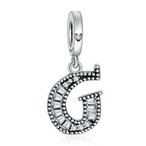 925 Sterling Silver Charm for Bracelets Letter G Pendant Name Initial Aphabets Birthday Charm Women Bracelet Charm
