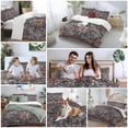 thumbnail image 5 of 3 Piece Retro Boho Duvet Cover Set Twin Size,Microfiber Comforter/Quilt Cover with Corner Ties and 2 Pillowcases,Rustic Flowers Modern Geometric Abstract Art All Season Bedding with Zipper Closure, 5 of 8