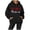 Black, variant on Women's Letter Printed Round Neck Pullover Street Long Sleeve Pullover Hoodie Holiday Staples Women