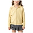 thumbnail image 2 of RFQWOVSR Girls Solid Color Zip Up Hoodie Soft Comfortable Casual Jacket 7-8 Years, 2 of 5