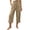 26# Khaki, variant on Womens Cotton Linen Capri Pants 2026 Summer High Waist Wide Leg Button Decorated Casual Work Cropped Trousers Navy S