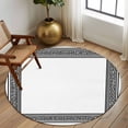 thumbnail image 3 of Round Rugs 8 Ft, White Greek Key Non Slip Area Rugs for Kitchen Bedroom Entryway, Geometric Greece Ancient Farmhouse Geo Washable Carpet Runner Rug Floor Mats for Bedroom Home Decor, 3 of 9