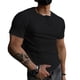 thumbnail image 1 of Camisetas para hombre Sudadera de manga corta con 3 botones Camisa con tapeta frontal de algodón Camisas con cuello redondo, 1 of 5