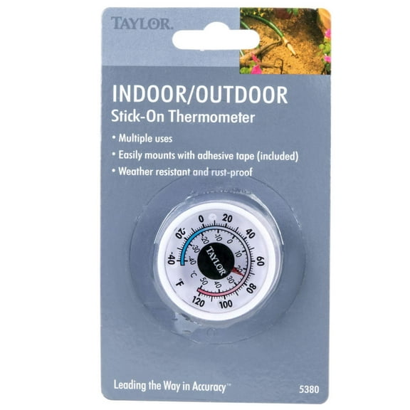 Taylor 5380n 1 3/4" Mini Stick on Indoor Outdoor Dial Thermometer