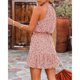 thumbnail image 4 of ICHUANYI Clearance Fashion Women Summer Floral Print Sexy Halter Casual Sleeveless Dress(Pink, M) ICHUANYI WER2023080809451, 4 of 9