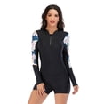 thumbnail image 3 of Traje de surf de manga larga con protección solar Traje de baño para mujer Traje de buceo de ángulo plano Traje de baño sexy, 3 of 5