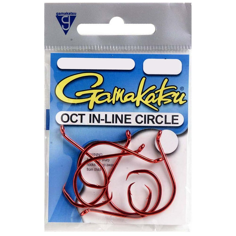 Gamakatsu Circle Inline Point Octopus Fish Hooks Red