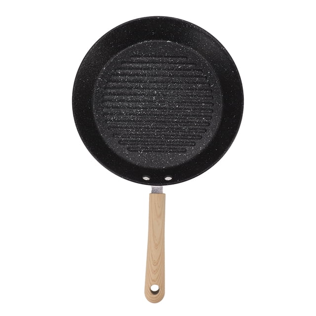 Sartén redonda universal antiadherente de fondo plano para parrilla de hierro para carne, filetes, pescado, desayuno