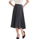thumbnail image 4 of FALDA A-LINE PARA MUJERES INSPIRE CHIC, CINTURA ALTA, MIDI, CON PLIEGUES, GRIS, PARA OFICINA, 4 of 6