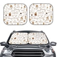 thumbnail image 2 of Balery 2 Piece Coffee Car Windshield Sun Shade|Foldable Front Windshield Shade for Car Front Window for Most Sedans SUV Truck-Medium, 2 of 7