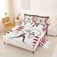 thumbnail image 2 of Erosebridal Brown Dripping Baseball Stitch & Batter Silhouette Graphic Twin Sheet Sets 3pcs, Baseball Graphic Bedding for Boys And Girls Kids,Microfiber Bedroom Decor, 2 of 5