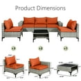thumbnail image 5 of Magic Union 6 Pieces Patio Furniture Sets Outdoor Sectional Patio Sofa All Weather Manual Weaving Wicker Patio Seating Sofas with Cushion Glass Table for Backyard Poolside,Orange, 5 of 7