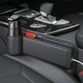 thumbnail image 5 of Car Leather Cup Holder Gap Bag,Seat Gap Storage Box,Adjustable Car Seat Storage Box,Leather Cup Holder Gap Bag with Cup Holder for Phones Glasses Keys Cards (Brown,A), 5 of 10