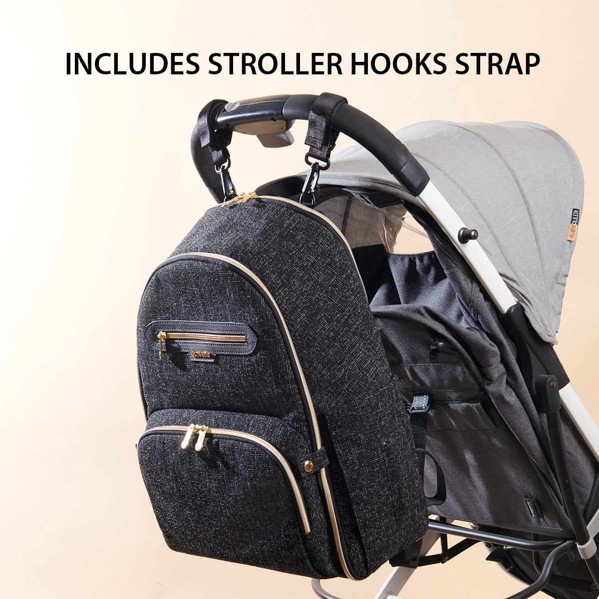 Sunveno Foldable Diaper Backpack, Wide Opening, Large Back Pack, Disposable Diaper Bags