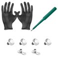 thumbnail image 1 of Kit de Perçage Dermal 4 Hauts Transparents CZ 2 Bases Dermiques Puncher et Gants 8 Pcs, 1 of 1