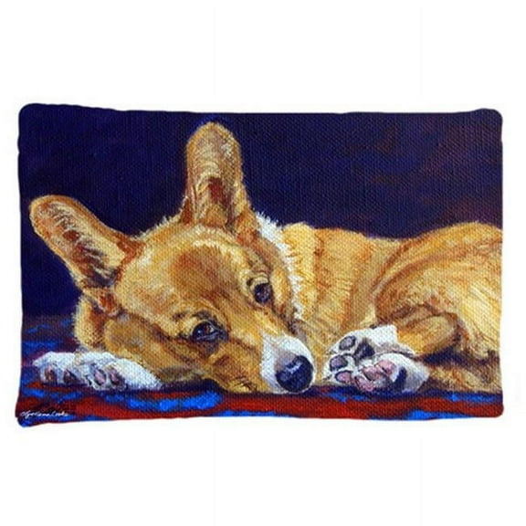Corgi Blue Lonesome Fabric Standard Pillowcase