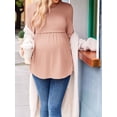 thumbnail image 2 of Weardear 3 Pack Womens Maternity Tops Pleated Long Sleeve Pregnancy Shirts Regular Fit Tunic Casual Maternity Clothes, 2 of 6