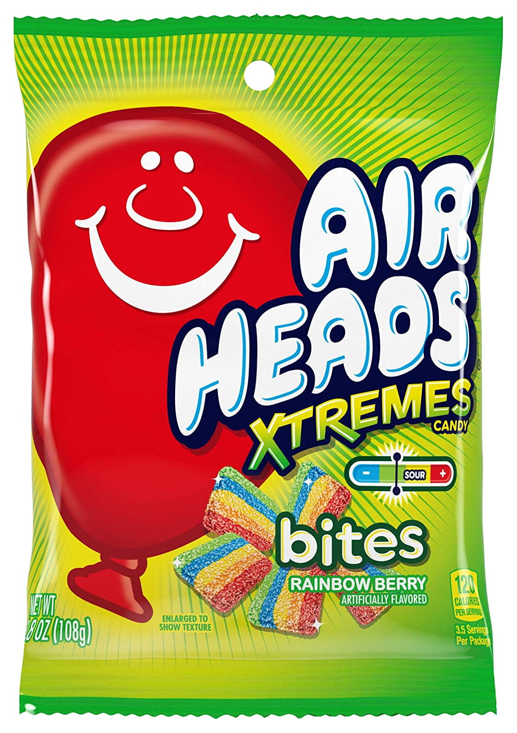 Airheads Xtremes Bites Sweetly Sour Candy, Rainbow Berry, Non Melting