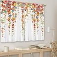 thumbnail image 3 of Colorful Flower Kitchen Curtains Floral Weeping Cherry Blossom Small Short Cafe Window Curtains Spring Blush Vine Rod Pocket Bathroom Drapes Treatment Tier Curtains 2 Panels (27.5x39 Inch), 3 of 6