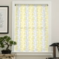 thumbnail image 4 of Yellow Grey Botanical Semi Sheer Curtains Drapes for Living Room,Bedroom,French Doors Window 45 Inches Long,Pastoral Spring Summer Leaf Aesthetics Rod Pocket Chiffon Curtain Drapery Voile Panel, 4 of 6