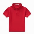thumbnail image 4 of NIEWTR School Uniform Polo Shirts for Boys Button Closure Short Sleeve Tops Classic Fit Casual Shirts（Red,7-8 Years), 4 of 9