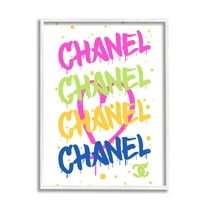 Stupell Industries Glam Graffiti Splatter Typography Painting White Framed Art Print Wall Art, 11 x 14