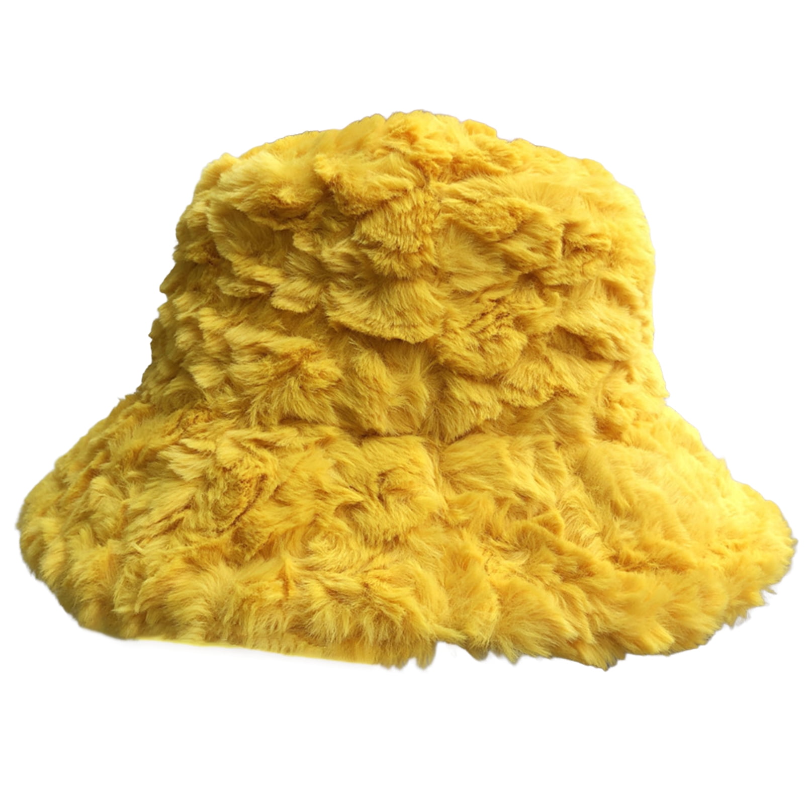 Women\'s Faux Fur Bucket Hat Compact Warm Short Plush Fisherman Cap Bucket Hat Plush Winter Fisherman Cap Warm Windproof Faux  main image 4