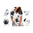 thumbnail image 5 of CASSIE LIZ Plus Size Tops 5X Summer Short Sleeve Black White Tie Dye Shirts Womens Blouses Cute Ladies V Neck Tee Tunic Dressy Pullover 5XL 26W 28W, 5 of 6