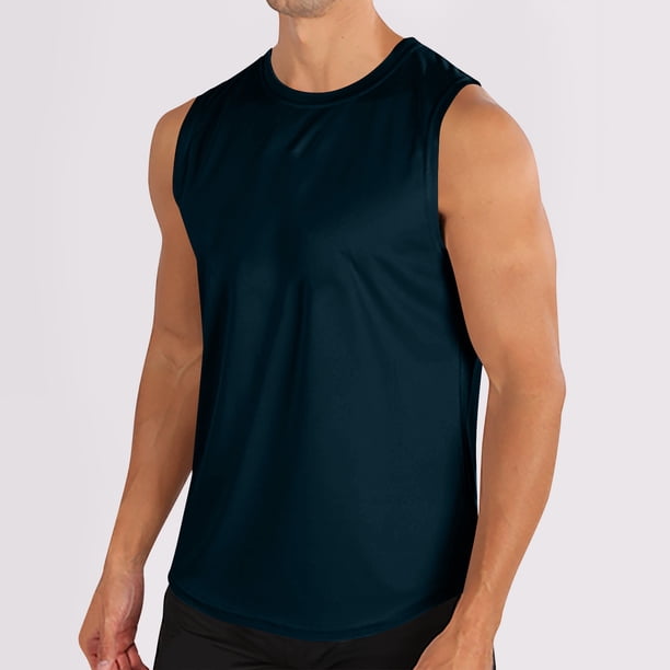 pstuiky Camisetas sin mangas, Camiseta deportiva informal, sin mangas, ajustada, de color liso, para hombre. Tops elegantes para mujer xl