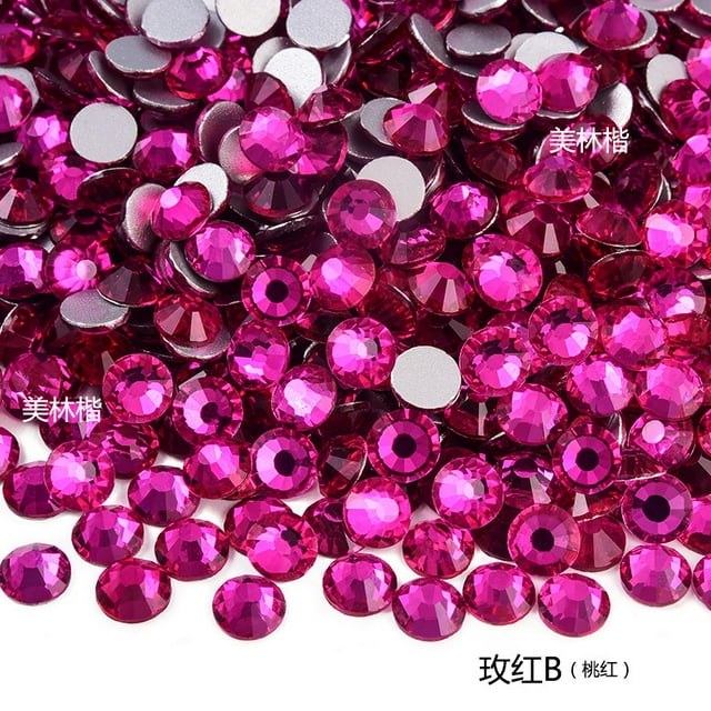 Nail Drill Glass Flat Bottom Drill Rhinestone Guomao Crystal Color Round Sticker diy Handmade Jewelry Accessories Cross Border