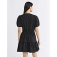 thumbnail image 3 of Free Assembly Women's and Women's Plus Cotton Eyelet Tiered Mini Dress with Puff Sleeves, Sizes XS-4X, 3 of 5