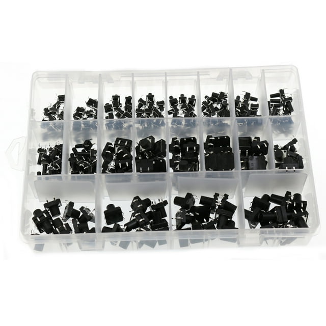 Yuarrent 250 unids/set de pulsadores táctiles de hierro y plástico, repuesto portátil para electrodomésticos, surtido de interruptores de control de Decoración del hogar Yuarrent HA062057-00