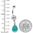 thumbnail image 3 of Body Candy Womens 14G 316L Steel Piercing Clear Celebration Easter Egg Dangle Belly Button Ring, 3 of 8