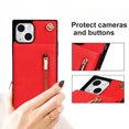 thumbnail image 6 of Allytech for iPhone 14 Plus 2022 Case with Crossbody Strap, PU Leather Stand Wallet Purse Case with Credit Card Slots Zipper Pocket Detachable Shoulder Strap Case for iPhone 14 Plus 6.7", Red, 6 of 12