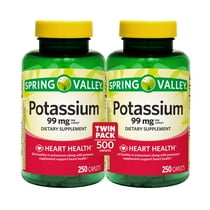 Spring Valley Potassium Dietary Supplement Twin Pack, 99 mg, 250 count, 2 pack