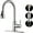 Brushed Nickel, variant on Kitchen Faucet with Pull Down Sprayer Brushed Nickel - High Arc Stainless Steel Kitchen Sink Faucet, 3-Function Pull Out Kitchen Faucet, Single Hole Single Handle Modern Kitchen Sink Faucet, GAGALIFE