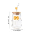 thumbnail image 3 of FastXmas 450ml Round Glass Cups with Lids and Straws, Cold Drinking Glass Tumbler with Handle, Transparent Glass Cup for Water,Juice,Iced Coffee,Milk,Tea,for Office Home, 3 of 6