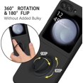 thumbnail image 4 of for Samsung Galaxy Z Flip 5 Case Liquid Silicone Soft Gel Rubber Slim Cover with Ring Kickstand Full Body Shockproof Protective Phone Case for Samsung Z Flip 5 5G 6.7", Black, 4 of 17