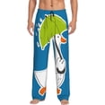 thumbnail image 2 of Lsque Goose Holding an Umbrella Print Men's Pajama Pants, Lounge Pant - Comfortable Home Wear,Elastic Waistband, Stylish Design-Medium, 2 of 9