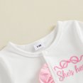 thumbnail image 6 of Cjfdfy Newborn Baby Girl Footed Fall Clothes She's Here Embroidery Footed Romper Long Sleeve Fall Bow Ruffle Jumpsuit Infant Cute Coming Home Fall Winter Outfit, 6 of 9