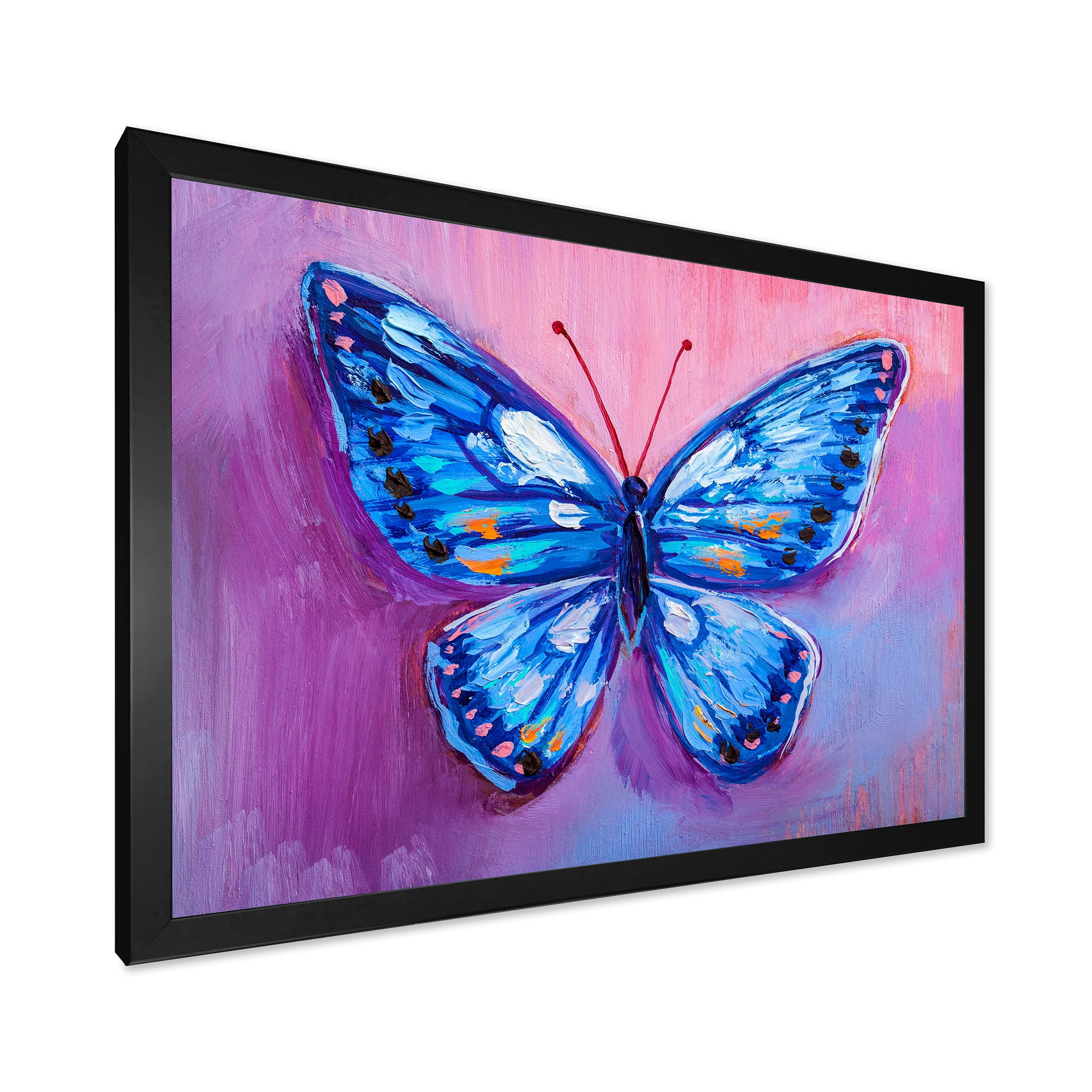 Designart 'Ancient Blue Butterfly I' Modern Framed Art Print