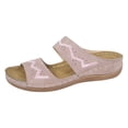 thumbnail image 2 of Bmisegm Ladies Summer Solid Colour Flowers Hollow Breathable Slope with Thick Bottom Large Size Sandals Slippers Summer Pink 8.5, 2 of 8