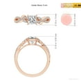 thumbnail image 4 of ANGARA Natural Nature-Inspired Princess-Cut & Diamond Engagement Ring in 14K Rose Gold for Women (Size-5mm| Color-I-J| Clarity-I1-I2) | Anniversary, Jewelry Gift for Women | Natural Diamond Ring, 4 of 8