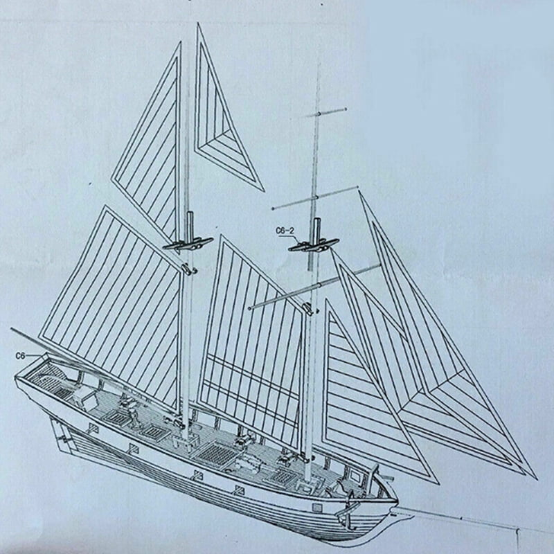 1:18 Wooden Sailing Boat Model DIY Kit RC Motor Ship Assembly Decoration Gift 