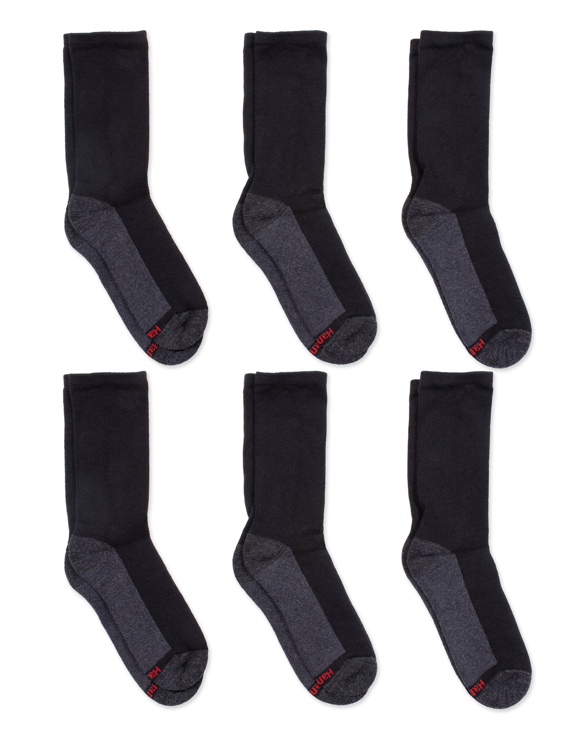 Hanes Men's Max Cushion Crew Socks, 6-Pack photo 3