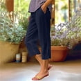 thumbnail image 3 of BUIGTTKLOP Plus Size Capri Pants for Women High Waisted Cropped Lounge Pants Side Split Casual Summer Ladies Pull on Capris, 3 of 8